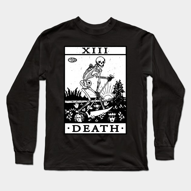 VINTAGE TAROT CARD T SHIRT, DEATH CARD, OCCULT, TAROT Long Sleeve T-Shirt by Tshirt Samurai